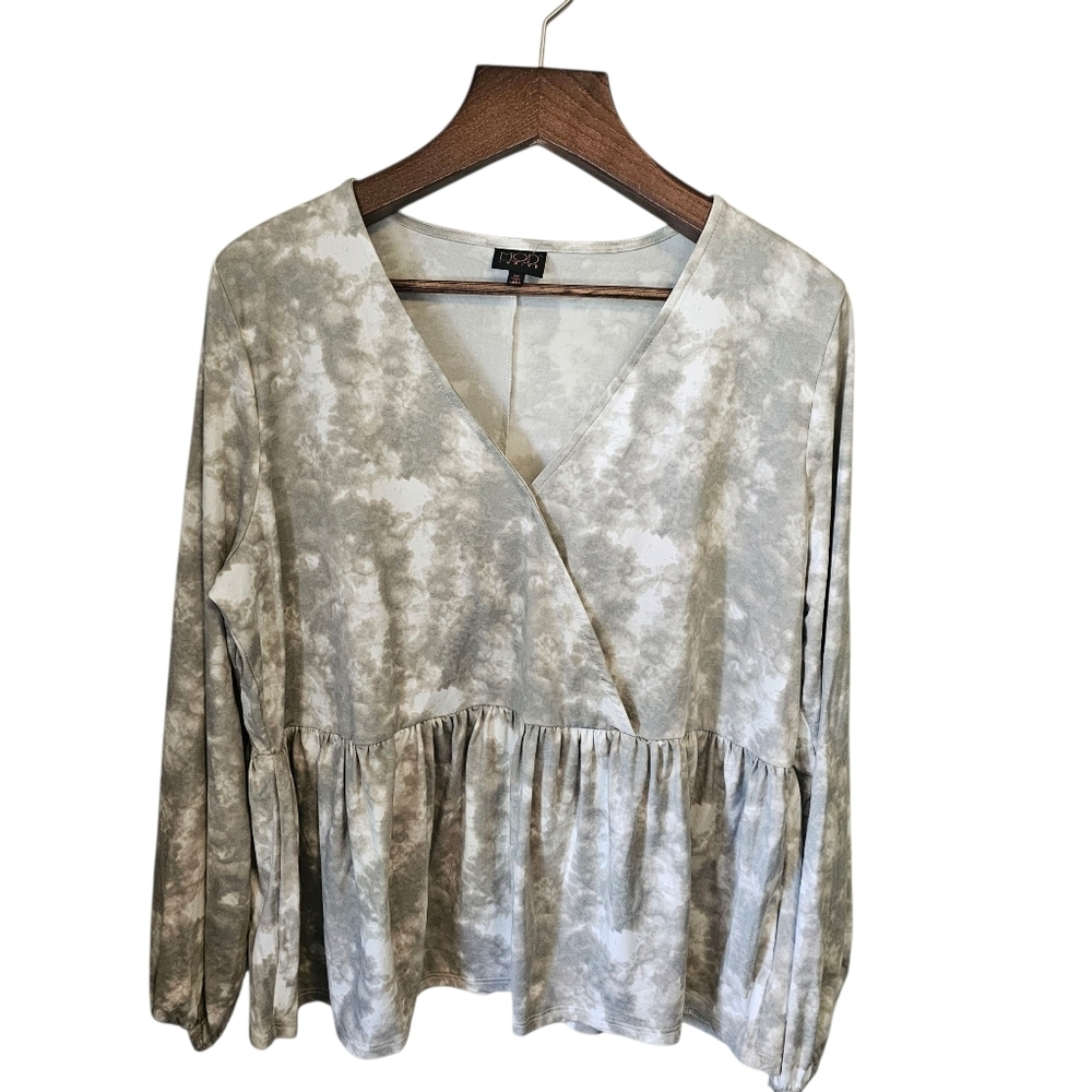 Mod lusive 1x tye dye look skirted blouse top